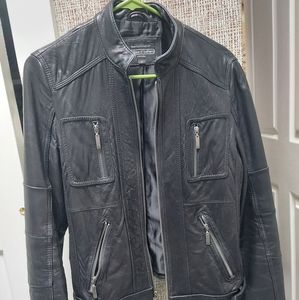 Leather moto jacket